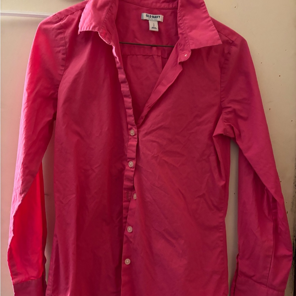 Old Navy Pink Button-Up Shirt
